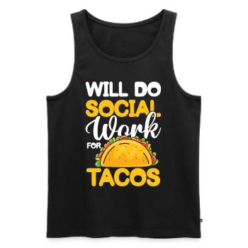 Will Do Social Work For Tacos für einen - Männer Premium Bio Tank Top - Schwarz - Vorne - Michal (187cm)