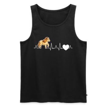 Shetland Pony Herzschlag - Männer Premium Bio Tank Top - Schwarz - Vorne - Michal (187cm)
