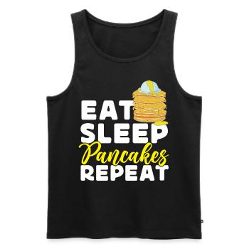 Les enfants amoureux des crêpes mangent le sommeil - Débardeur bio Premium Homme - noir - Devant - Michal (187cm)