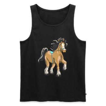 Horse Riding Rider Rider Child Pony - Men's Premium Organic Tank Top - black - Front - Michal (187cm)