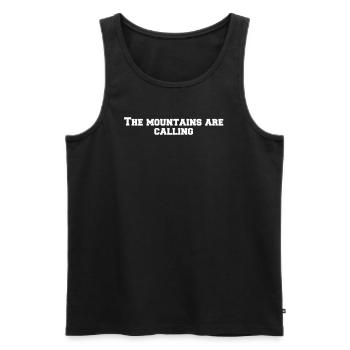 Wandern - The mountains are calling - Männer Premium Bio Tank Top - Schwarz - Vorne - Michal (187cm)