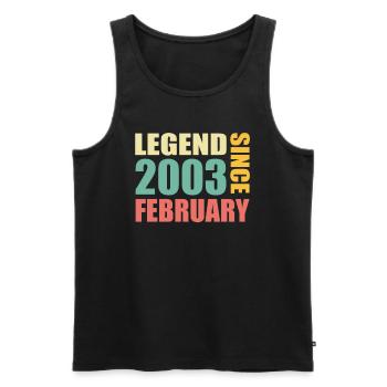 21e anniversaire février Vintage 2003 idée cadeau - Débardeur bio Premium Homme - noir - Devant - Michal (187cm)