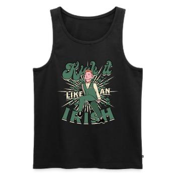 Irish Dance Feis donne un coup de pied comme un irlandais - Débardeur bio Premium Homme - noir - Devant - AI Model Male 178 light (178cm)