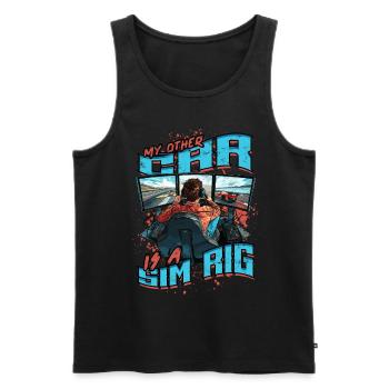 Sim Racing Esports Sim Race - Männer Premium Bio Tank Top - Schwarz - Vorne - AI Model Male 178 light (178cm)