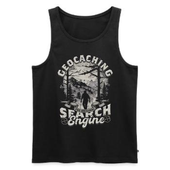 Geocache Geocaching The Original Seach Engine - Men's Premium Organic Tank Top - black - Front - Michal (187cm)
