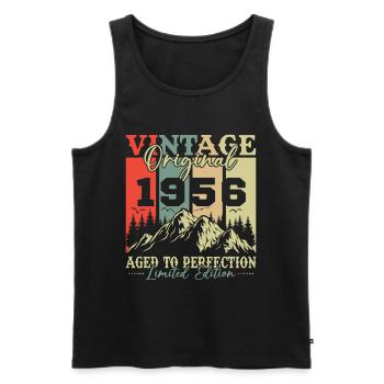 Original 1956 Vintage Geburtstag Retro - Männer Premium Bio Tank Top - Schwarz - Vorne - Michal (187cm)