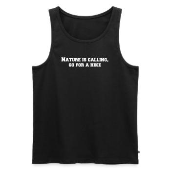 Hiking - Nature is calling, go for a hike - Men's Premium Organic Tank Top - black - Front - Michal (187cm)
