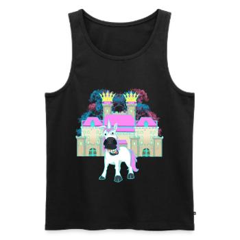Château Roi Fable Licorne Conte De Fées Personnage Enfant Château - Débardeur bio Premium Homme - noir - Devant - AI Model Male 178 light (178cm)
