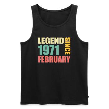 53. Geburtstag FEBRUAR Jahrgang 1971 Geschenkidee - Männer Premium Bio Tank Top - Schwarz - Vorne - Michal (187cm)