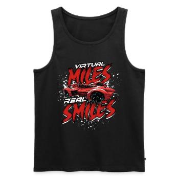 Sim Racing Virtual Miles Real Smiles - Männer Premium Bio Tank Top - Schwarz - Vorne - Michal (187cm)