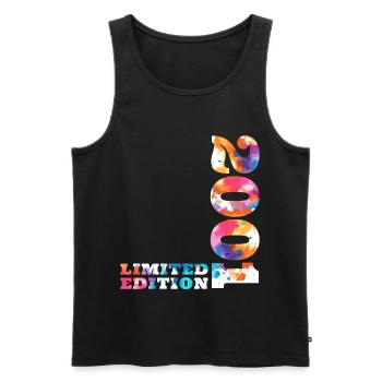 Colorful Birthday Limited Edition 2001 - Men's Premium Organic Tank Top - black - Front - Michal (187cm)