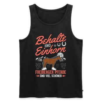Freiberger Pferd Einhorn - Männer Premium Bio Tank Top - Schwarz - Vorne - AI Model Male 178 light (178cm)
