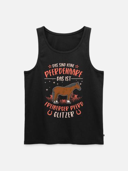 Freiberger Pferd Glitzer - Männer Premium Bio Tank Top - Schwarz