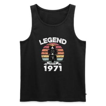 1971 anniversaire légende depuis le coucher du soleil Teddy - Débardeur bio Premium Homme - noir - Devant - Michal (187cm)