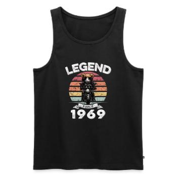 1969 anniversaire légende depuis le coucher du soleil Teddy - Débardeur bio Premium Homme - noir - Devant - Michal (187cm)
