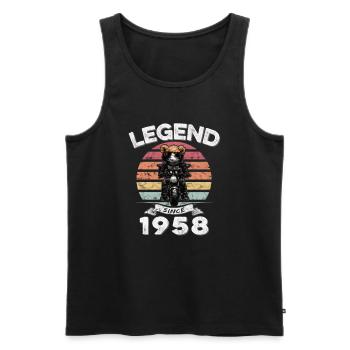 1958 anniversaire légende depuis le coucher du soleil Teddy - Débardeur bio Premium Homme - noir - Devant - AI Model Male 178 light (178cm)