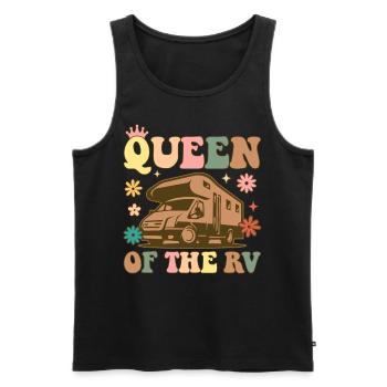 Camping Queen Weiblicher Camper Rv Camper Girl - Männer Premium Bio Tank Top - Schwarz - Vorne - AI Model Male 178 light (178cm)
