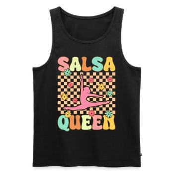 Danseuse de salsa groovy - Débardeur bio Premium Homme - noir - Devant - Michal (187cm)