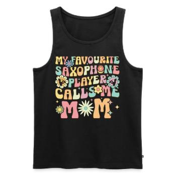 Saxophonist Mama - Männer Premium Bio Tank Top - Schwarz - Vorne - Michal (187cm)