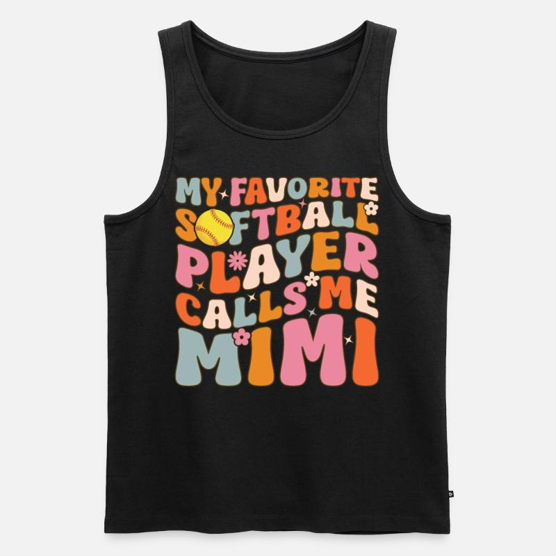Softball-Oma - Männer Premium Bio Tank Top - Schwarz