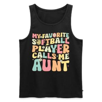 Tante de softball - Débardeur bio Premium Homme - noir - Devant - Michal (187cm)