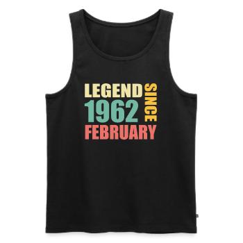 62. Geburtstag FEBRUAR Jahrgang 1962 Geschenkidee - Männer Premium Bio Tank Top - Schwarz - Vorne - Michal (187cm)
