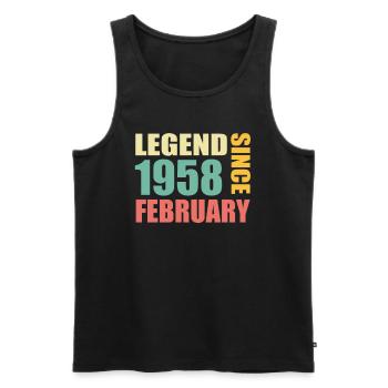 66. Geburtstag FEBRUAR Jahrgang 1958 Geschenkidee - Männer Premium Bio Tank Top - Schwarz - Vorne - AI Model Male 178 light (178cm)