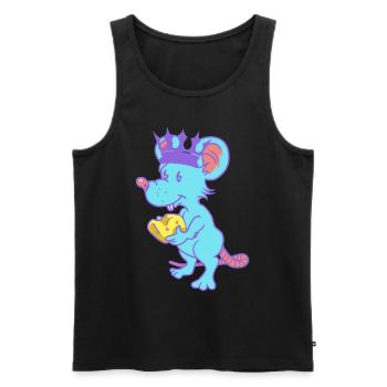 Rodent, Rat, Cheese, King, Mouse, Pets, Child - Men's Premium Organic Tank Top - black - Front - Michal (187cm)
