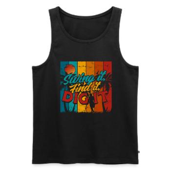 Sondengänger Schatzsucher Swing It Find It Dig It - Männer Premium Bio Tank Top - Schwarz - Vorne - Michal (187cm)