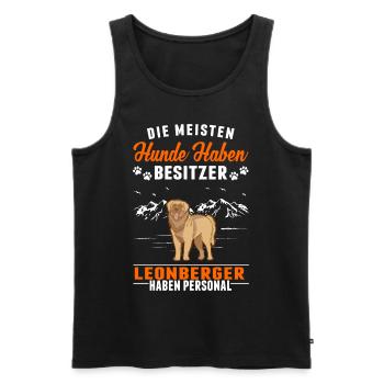 Leonberger Personal - Männer Premium Bio Tank Top - Schwarz - Vorne - Michal (187cm)