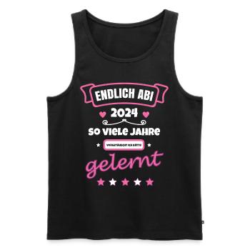 Abitur JAHRE vorgetäuscht ich hätte GELERNT - Abi - Männer Premium Bio Tank Top - Schwarz - Vorne - Michal (187cm)