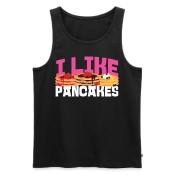 Amoureux des crêpes Les enfants J’aime les crêpes - Débardeur bio Premium Homme - noir - Devant - Michal (187cm)