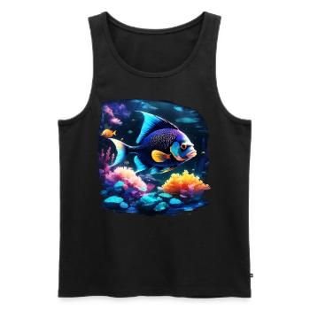 Skalar - Männer Premium Bio Tank Top - Schwarz - Vorne - Michal (187cm)