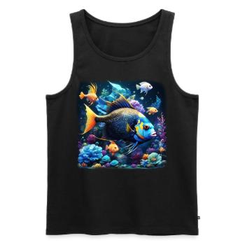 Skalar - Männer Premium Bio Tank Top - Schwarz - Vorne - Michal (187cm)