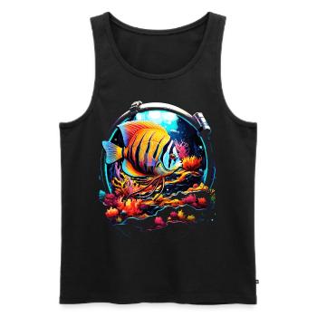 Skalar - Männer Premium Bio Tank Top - Schwarz - Vorne - Michal (187cm)