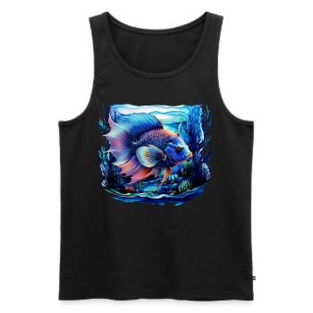 Skalar - Männer Premium Bio Tank Top - Schwarz - Vorne - Michal (187cm)