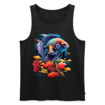 Skalar - Männer Premium Bio Tank Top - Schwarz - Vorne - Michal (187cm)