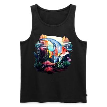 Skalar - Männer Premium Bio Tank Top - Schwarz - Vorne - Michal (187cm)