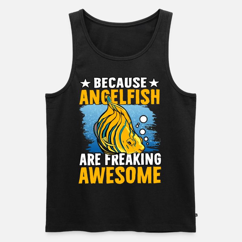 Because Angelfish are freaking Awesome - Men's Premium Organic Tank Top - black
