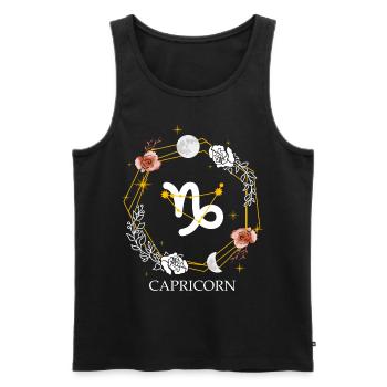 Capricorn Aquarius Constellation Sign Astrology Zo - Männer Premium Bio Tank Top - Schwarz - Vorne - Michal (187cm)
