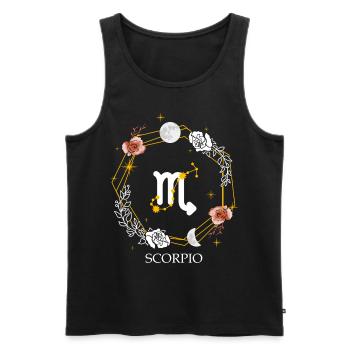 Scorpio Astrology Zodiac Sign Horoscope Constellat - Männer Premium Bio Tank Top - Schwarz - Vorne - Michal (187cm)