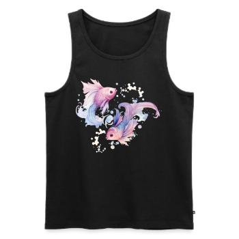 Pisces Zodiac Sign February March Birthday Astrolo - Männer Premium Bio Tank Top - Schwarz - Vorne - Michal (187cm)
