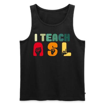 American Sign Language Sped Teacher Vintage Finger - Männer Premium Bio Tank Top - Schwarz - Vorne - Michal (187cm)