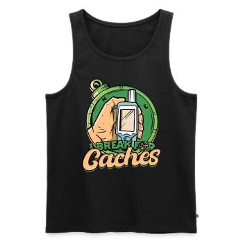 Géocache - Débardeur bio Premium Homme - noir - Devant - Michal (187cm)