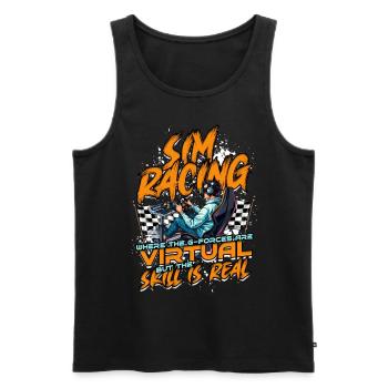 Sim Racing Where The G-Forces Are Virtual - Männer Premium Bio Tank Top - Schwarz - Vorne - Michal (187cm)
