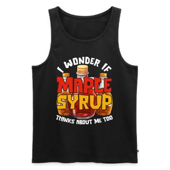Sirop d’érable Érable Sève d’érable - Débardeur bio Premium Homme - noir - Devant - AI Model Male 178 light (178cm)