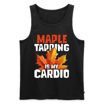 Ahornsirup Maple Tapping Is My Cardio - Männer Premium Bio Tank Top - Schwarz - Vorne - AI Model Male 178 light (178cm)