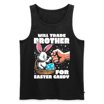 Will Trade Brother For Easter Candy - Men's Premium Organic Tank Top - black - Front - AI Model Male 178 light (178cm)