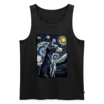 Lévrier italien Nuit étoilée - Débardeur bio Premium Homme - noir - Devant - Michal (187cm)