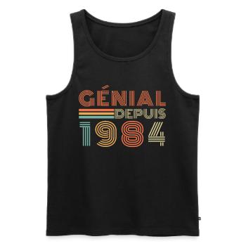 Awesome Since 1984 Retro Birthday Gift - Men's Premium Organic Tank Top - black - Front - AI Model Male 178 light (178cm)
